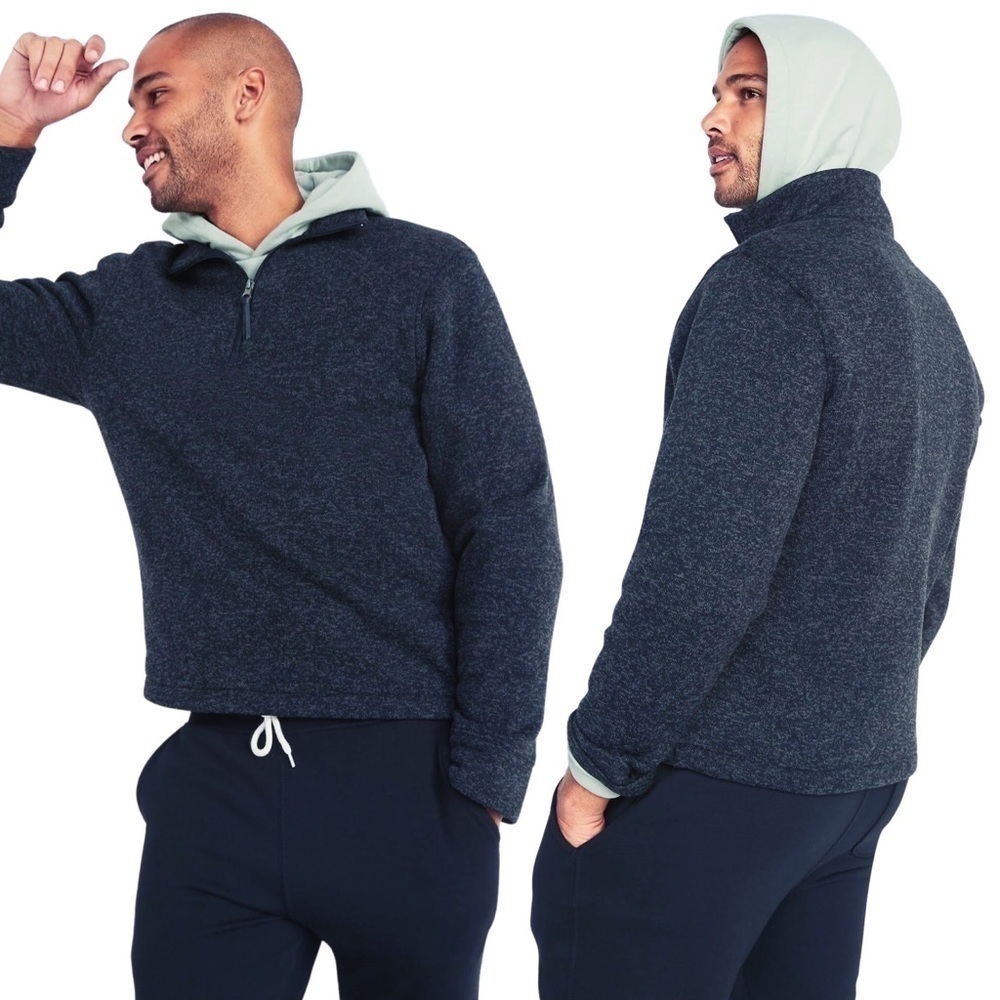 New! Old Navy Fleece Mock Neck Men’s Quarter Zip Pullover Sweatshirt Sweater
